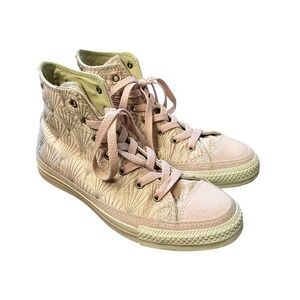 Converse Chuck Taylor All Star High Top Pink Quilted Fan Shell 555912C Womens 7